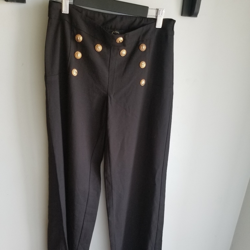 👖M-2 BLACK WIDE LEG BLACK DRESS PANTS - Picture 3 of 13